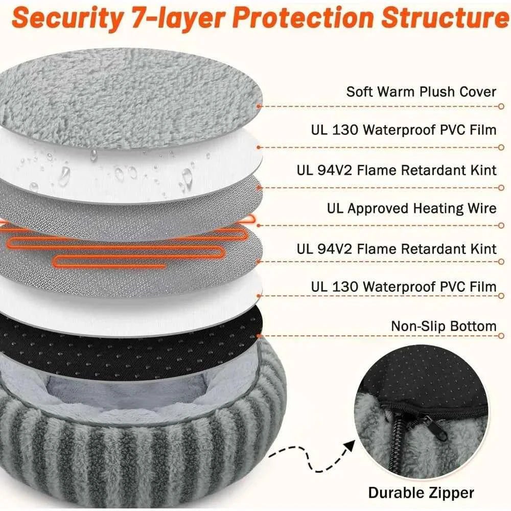 CalmPaws Heated Pet Bed - Cozy Warming Bed - CalmPaws