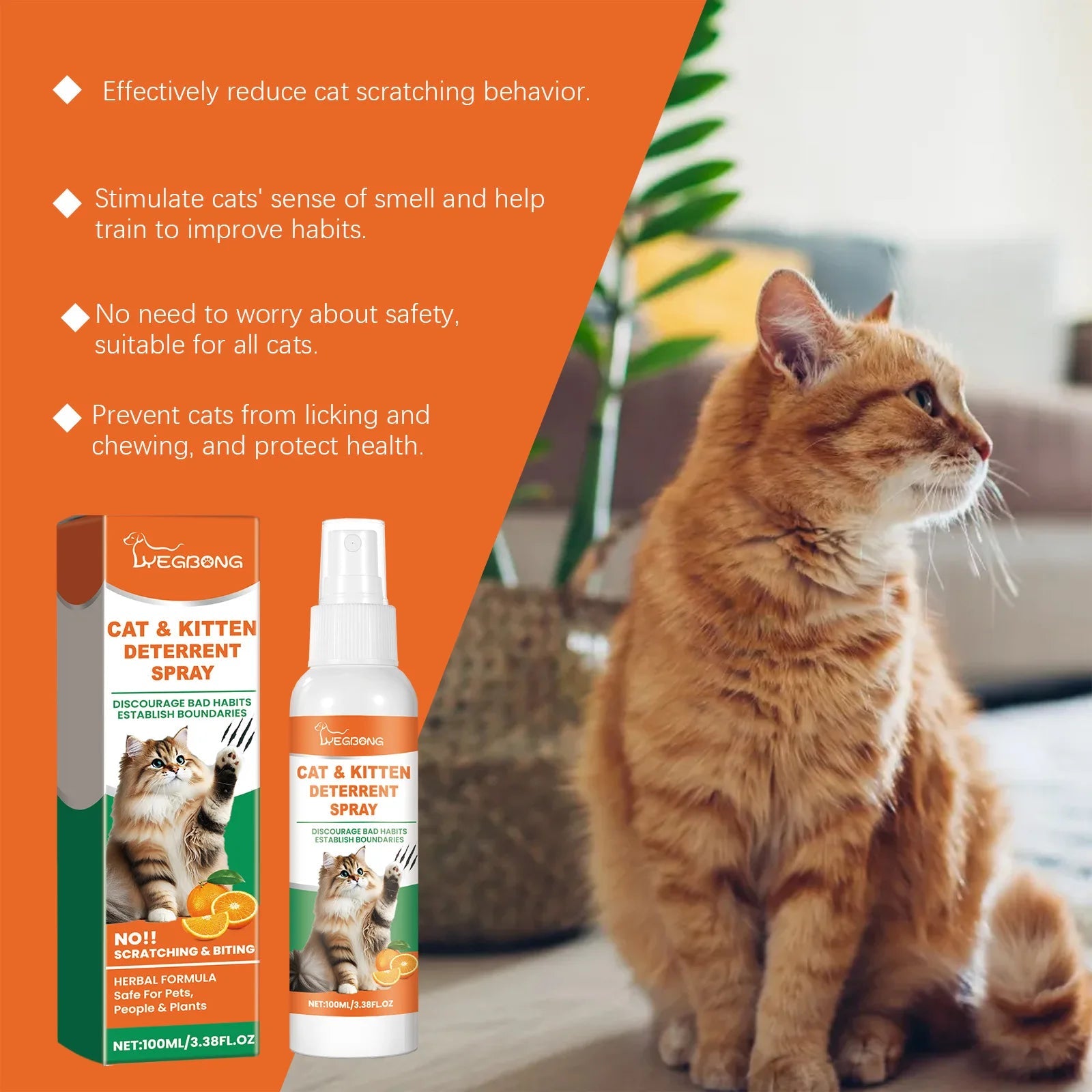 Pet Anti Scratch Spray Restricted Area Scratch Training Stop Sofa Chewing Anxiety Relief Calming Cat Furniture Protector Spray - CalmPaws