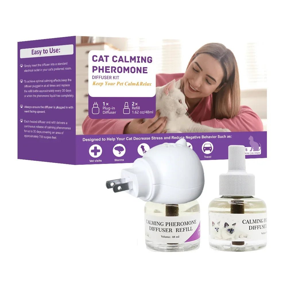 Pet Soothing Liquid, Cat and Dog Soothing Liquid, Felomon Anti Stress Prevention, Cat Urine, Electric Heating Set - CalmPaws