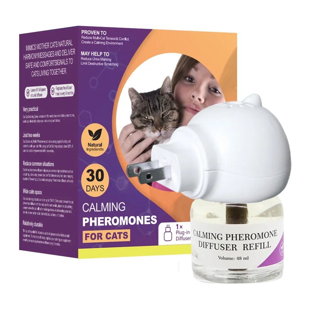 Pet Soothing Liquid, Cat and Dog Soothing Liquid, Felomon Anti Stress Prevention, Cat Urine, Electric Heating Set - CalmPaws